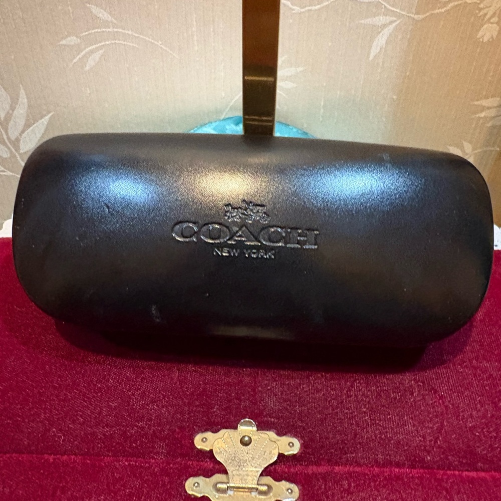 Coach Black Leather Hard Eyeglass Case